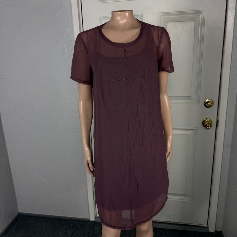 Lululemon Ready To Reach Dress 6 Mesh Crew neck Short sleeve Mini Lined U3-6